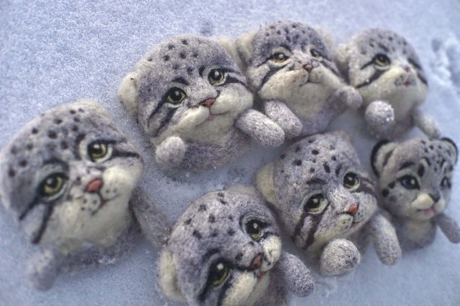 【兔狲胸针】新品现货 牧人手造 高原礼物 羊毛毡 玩具