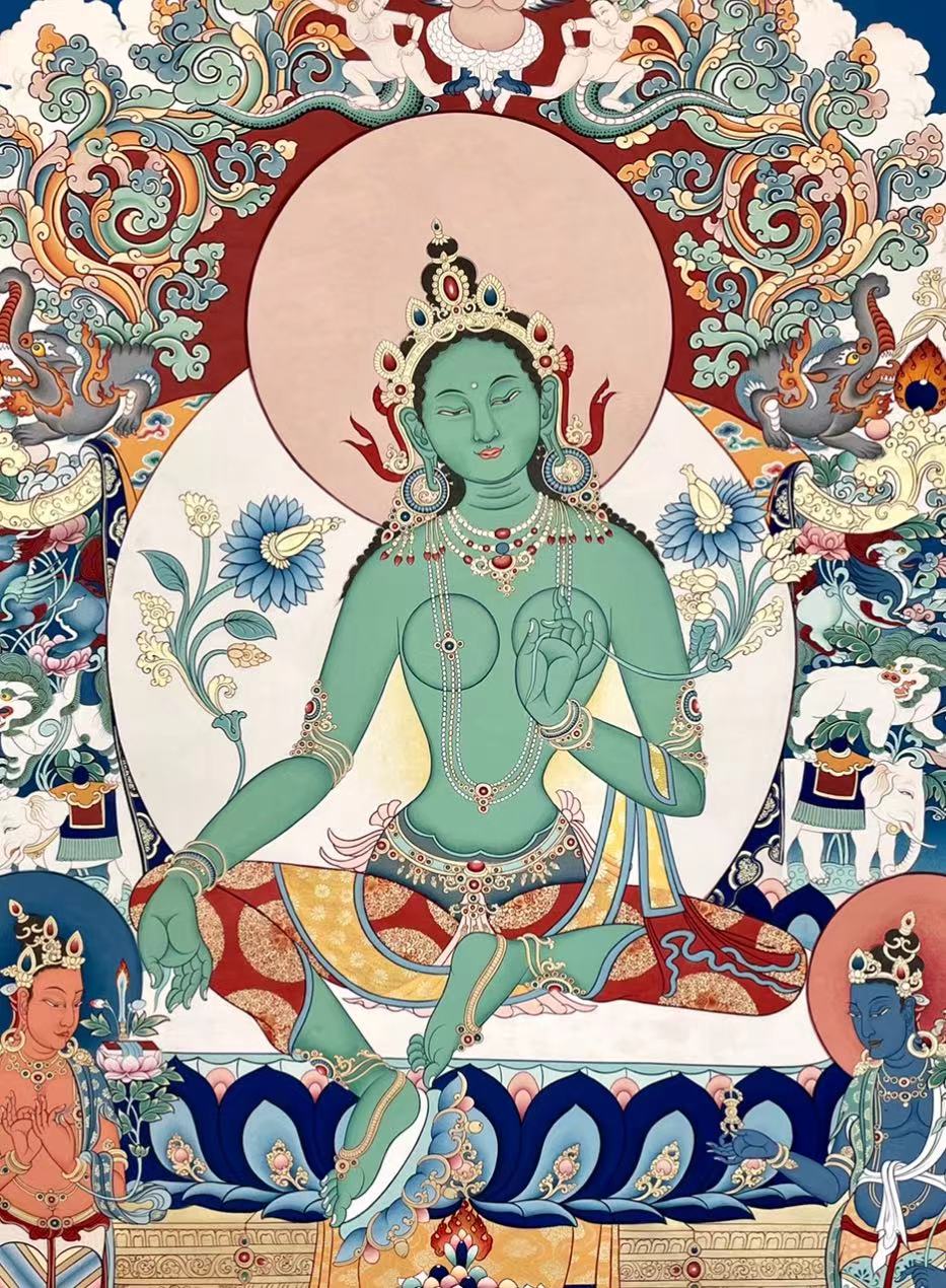 摩尼宝绿度母唐卡